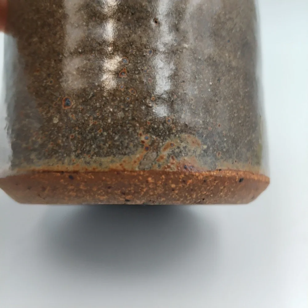 Vintage 1989 Signed Studio Pottery Tumbler Trident Mark PS 89 Stoneware Cup 4